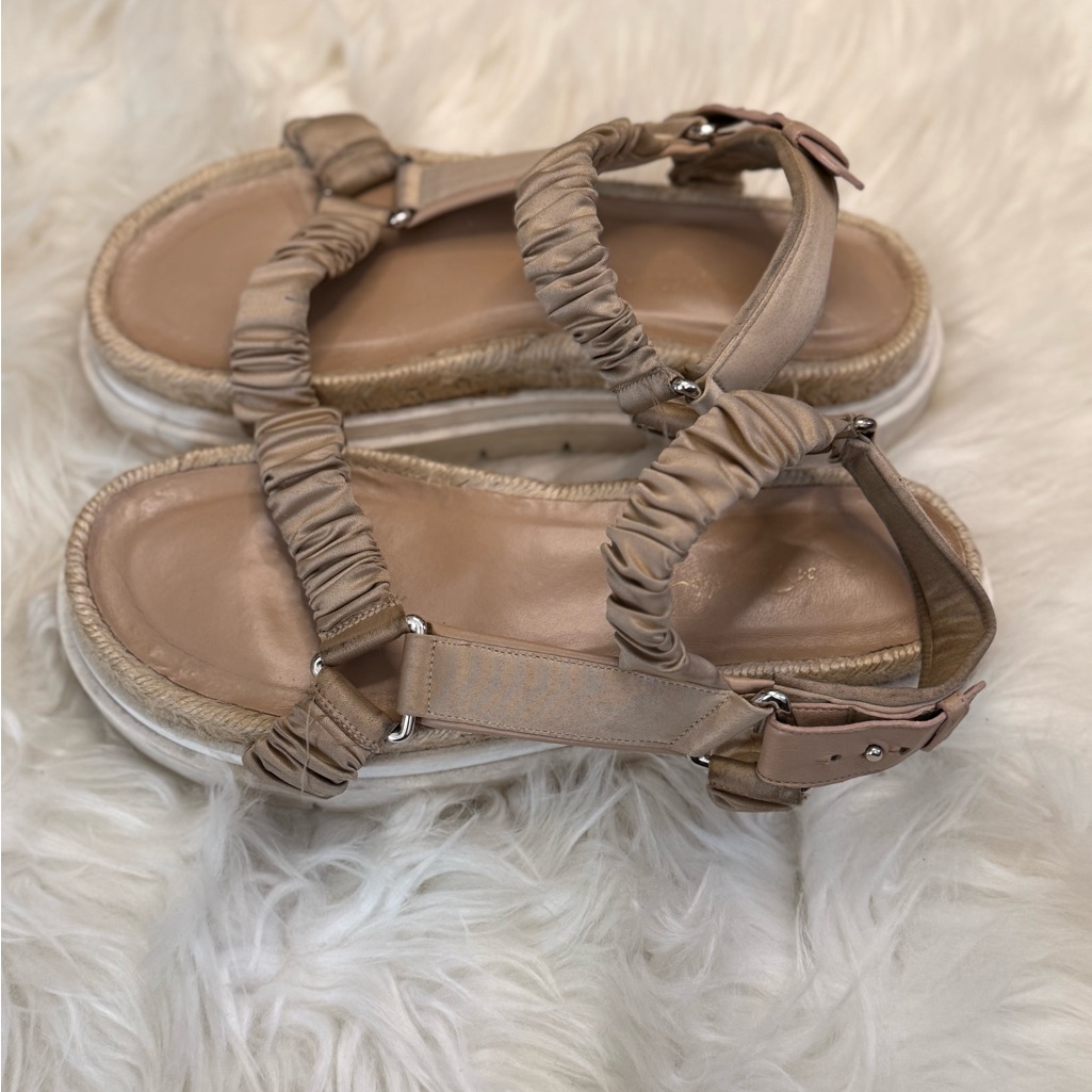 Philipp Plein Beige Ruched Sandals